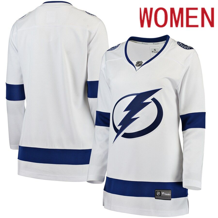Women Tampa Bay Lightning Fanatics Branded White Away Breakaway NHL Jersey->youth nhl jersey->Youth Jersey